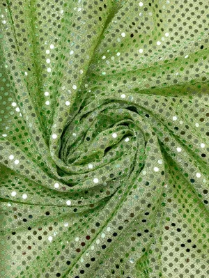 1 7/8 YD Polyester Knit Lurex with Confetti Dot - Celery Green