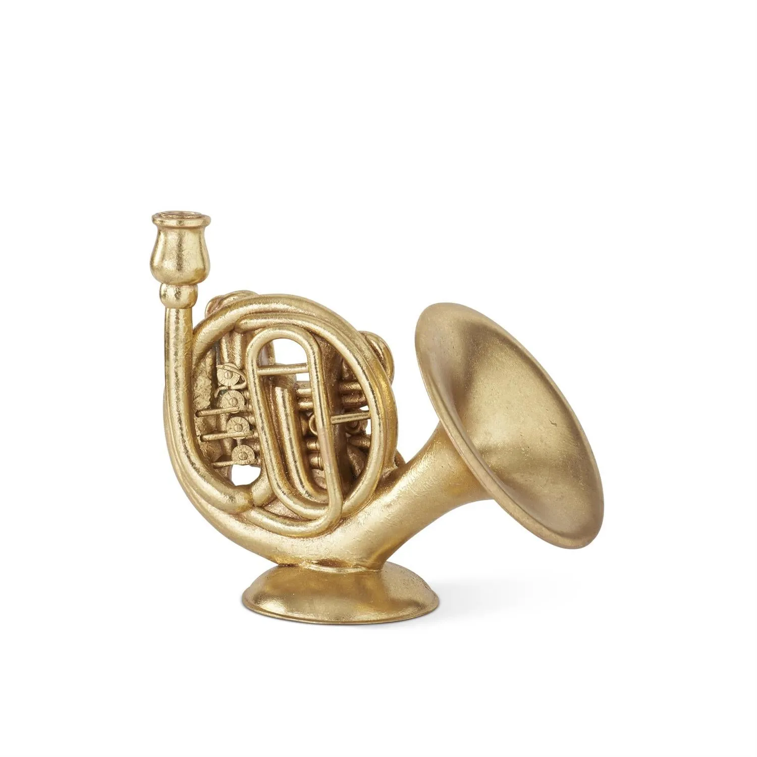 11.5" French Horn Gold Foiled Taper Candleholder