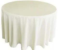 120 inch Ivory Round Polyester