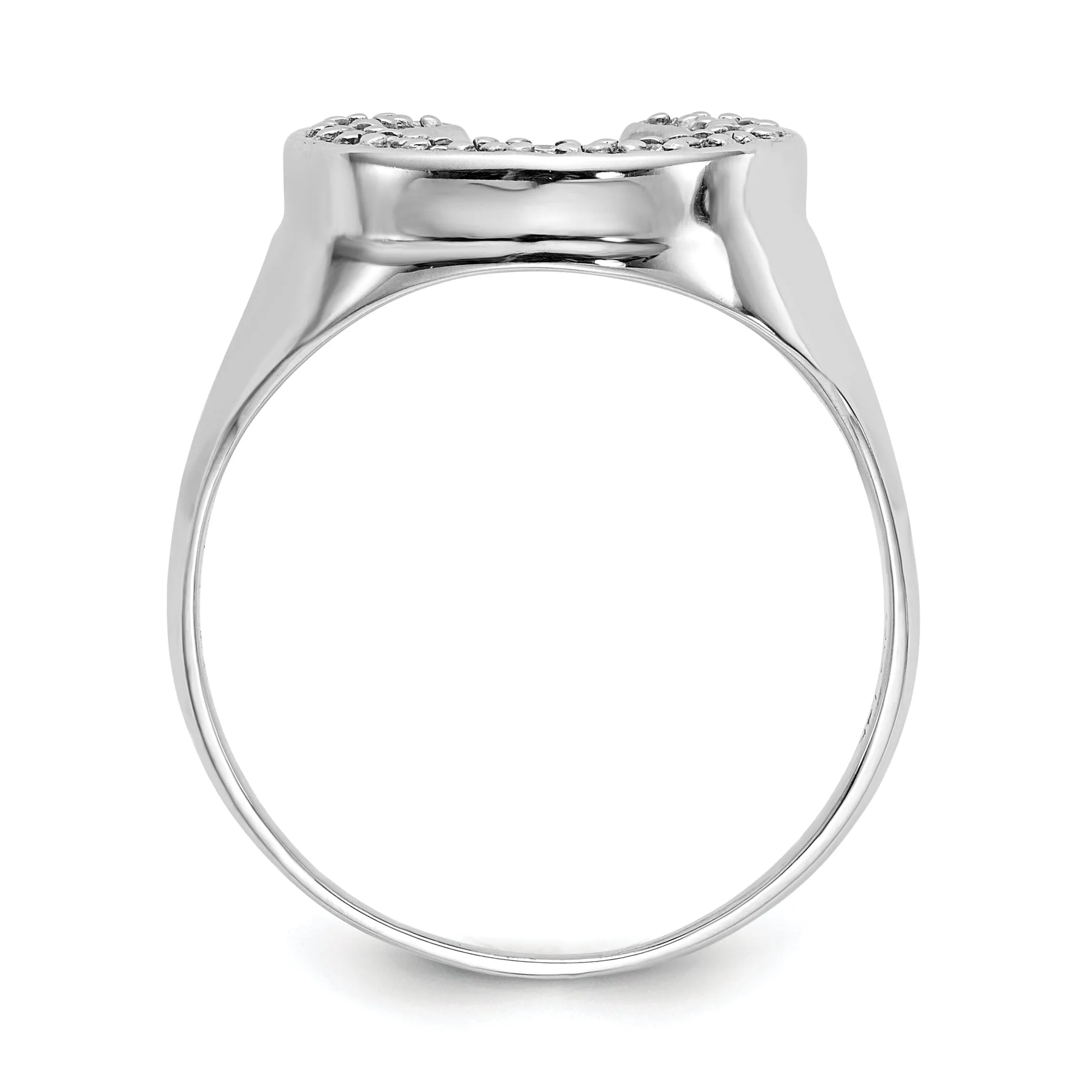 14k White Gold Men's Horsehoe Diamond Ring