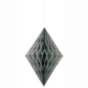 14" Paper Diamond Decoration - Silver