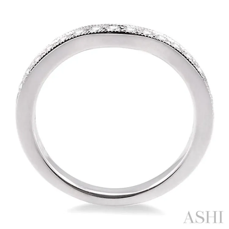 1/5 Ctw Round Cut Diamond Matching Wedding Band in 14K White Gold