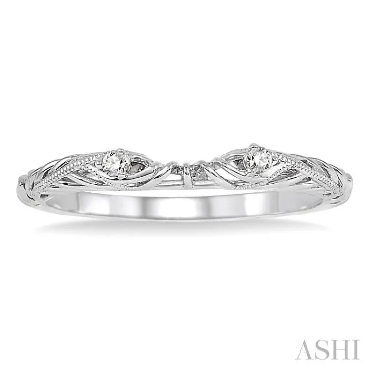 1/50 Ctw Round Cut Diamond Wedding Band in 14K White Gold