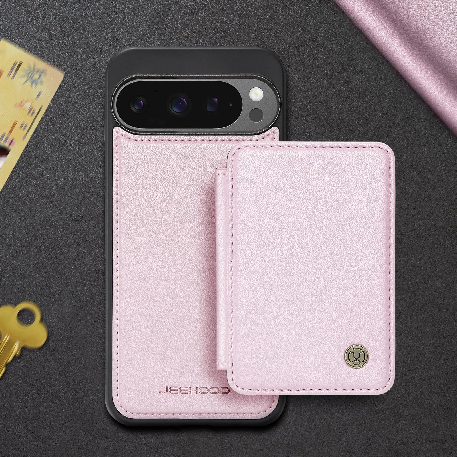 2 in 1 Detachable Magnetic Cards Solt Wallet Leather Case For Google Pixel 9