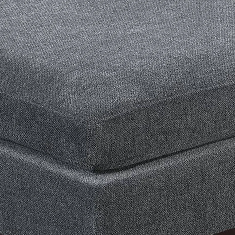 37 Inch Modern Square Ottoman with Foam Seating, Gray Chenille Fabric  By Casagear Home