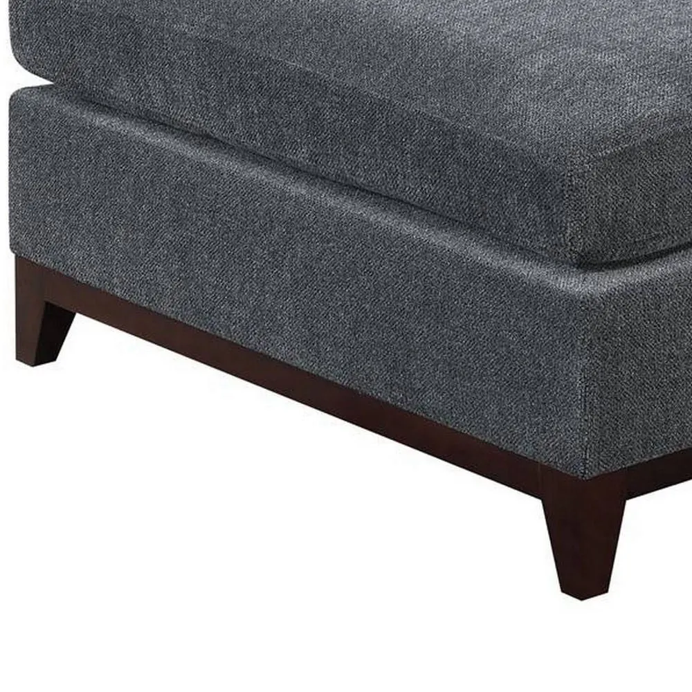 37 Inch Modern Square Ottoman with Foam Seating, Gray Chenille Fabric  By Casagear Home