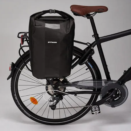 500 waterproof pannier rack bike bag 20l - black