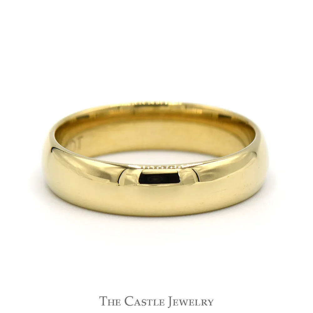 5mm Wide Polished Wedding Band in 14k Yellow Gold - Size 8.75