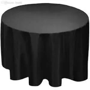 90 inch Black Round Polyester