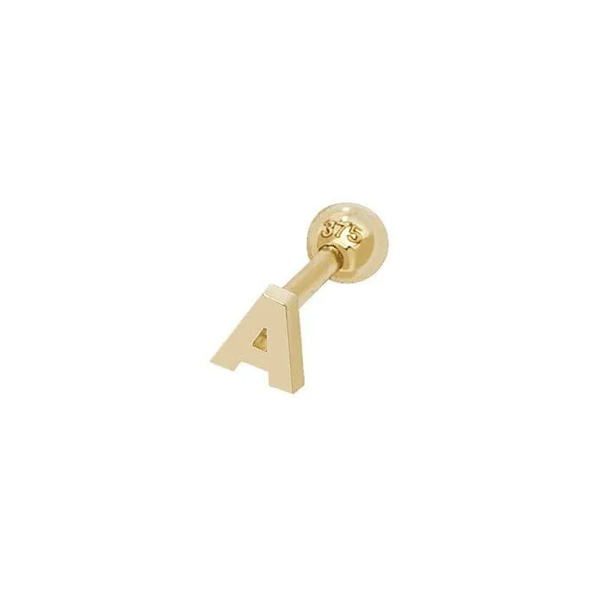 9ct Yellow Gold Initial Cartilage 6mm Post Stud ES940/A