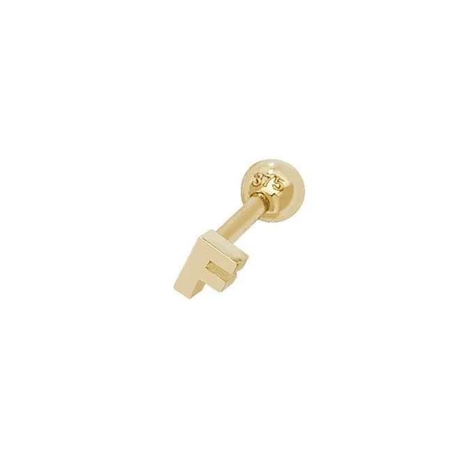 9ct Yellow Gold Initial Cartilage 6mm Post Stud ES940/F