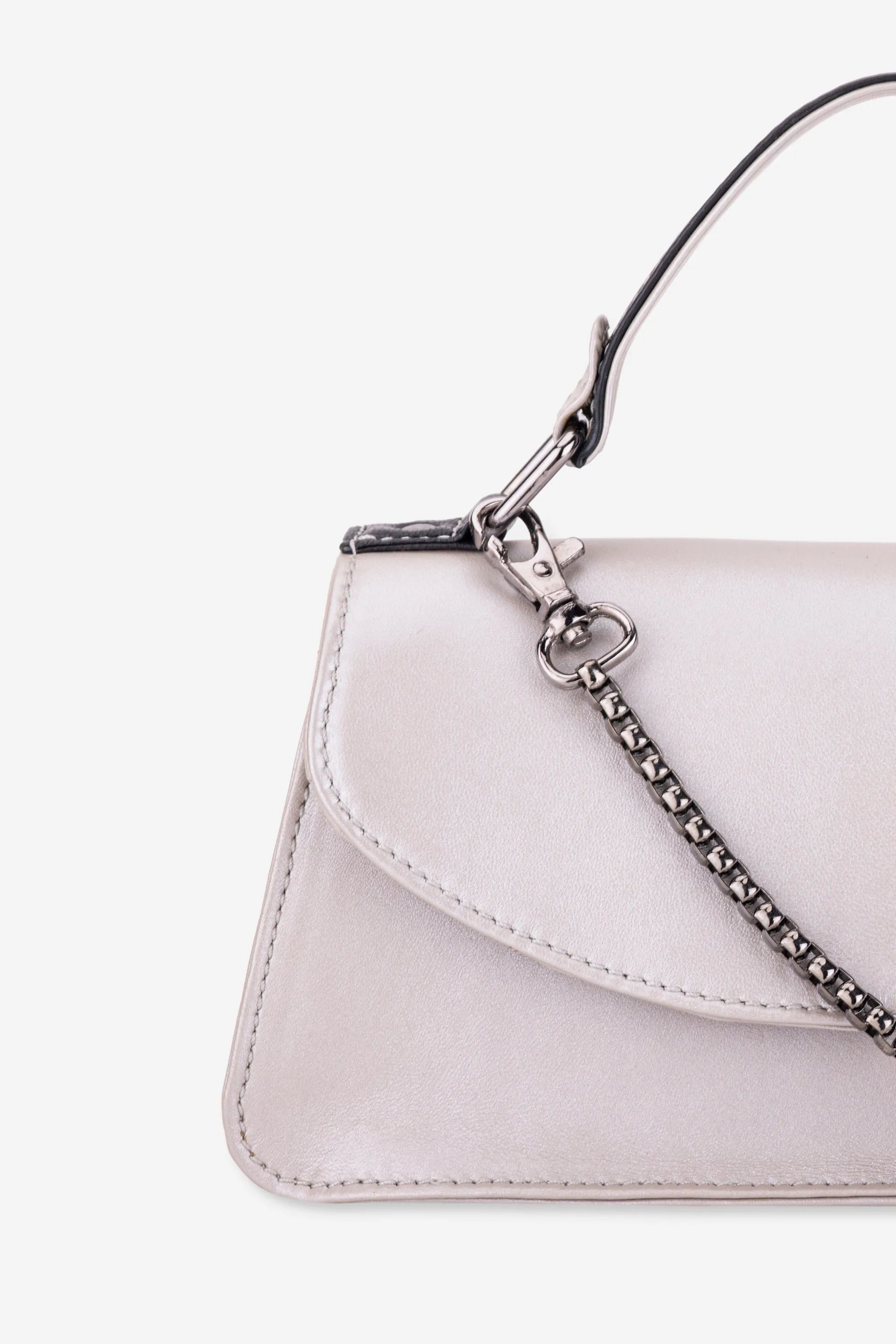 Abelardo Tiramisu Silver Handbag