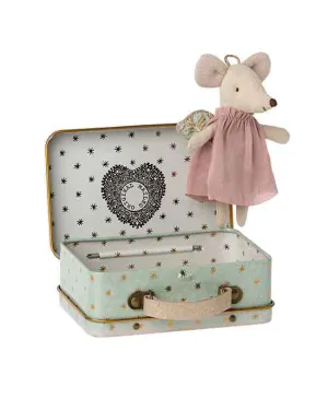 Angel mouse in suitcase