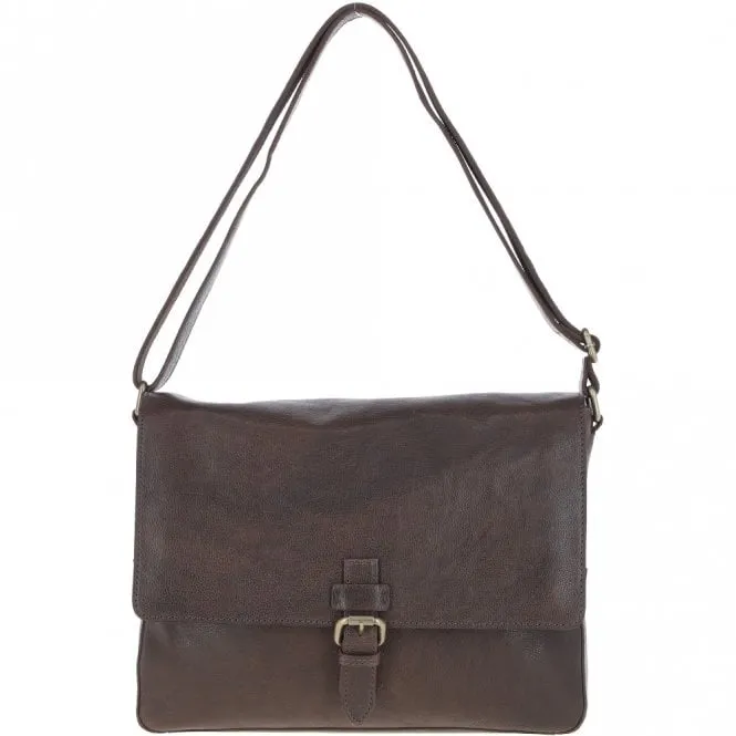 Ashwood David Waxy Leather Messenger Bag