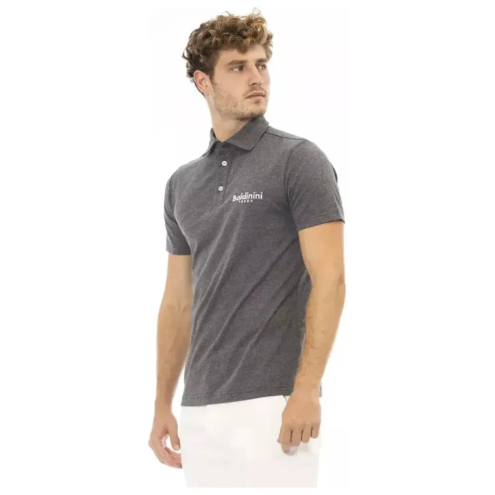 Baldinini Trend Gray Cotton Men Polo