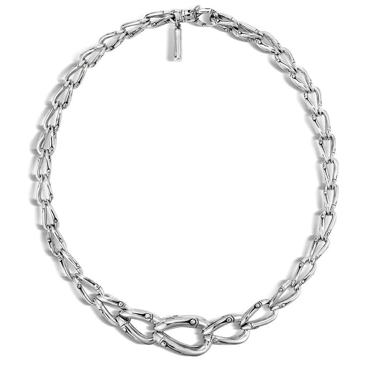 Bamboo Silver Link Necklace - NB5805