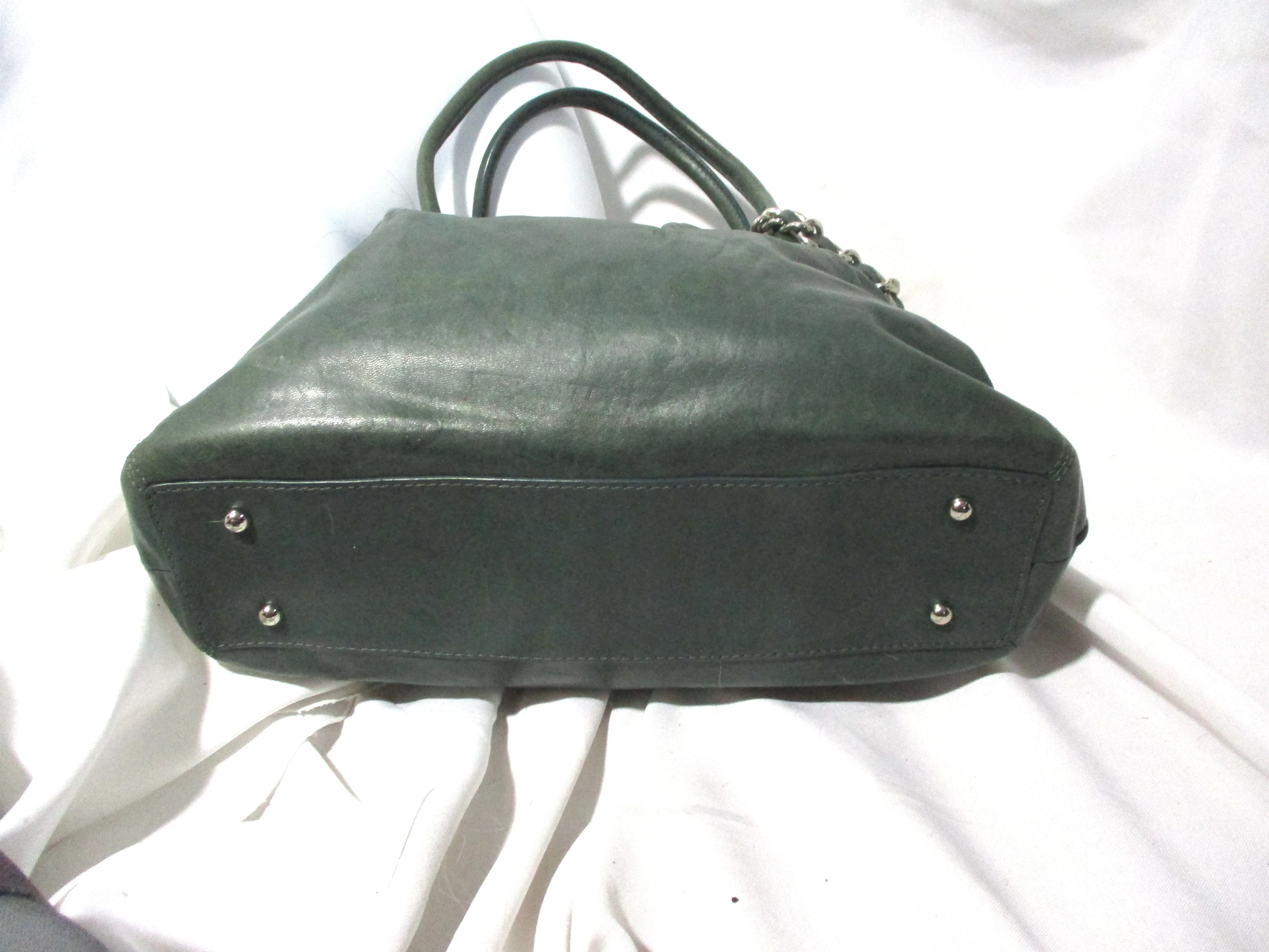 BANANA REPUBLIC Leather Shoulder Bag Handbag Satchel Hobo Purse Boho Convertible GREEN