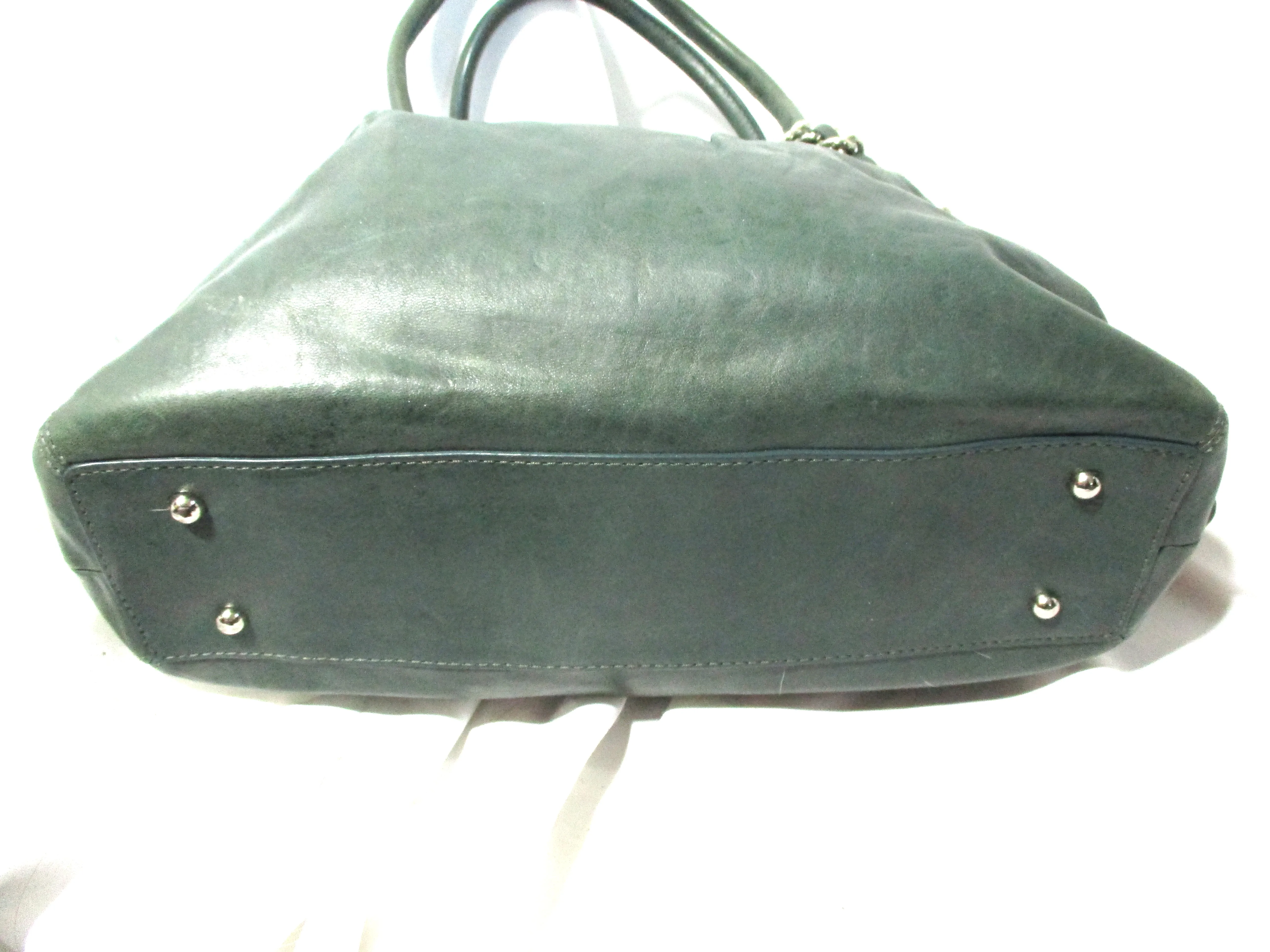 BANANA REPUBLIC Leather Shoulder Bag Handbag Satchel Hobo Purse Boho Convertible GREEN