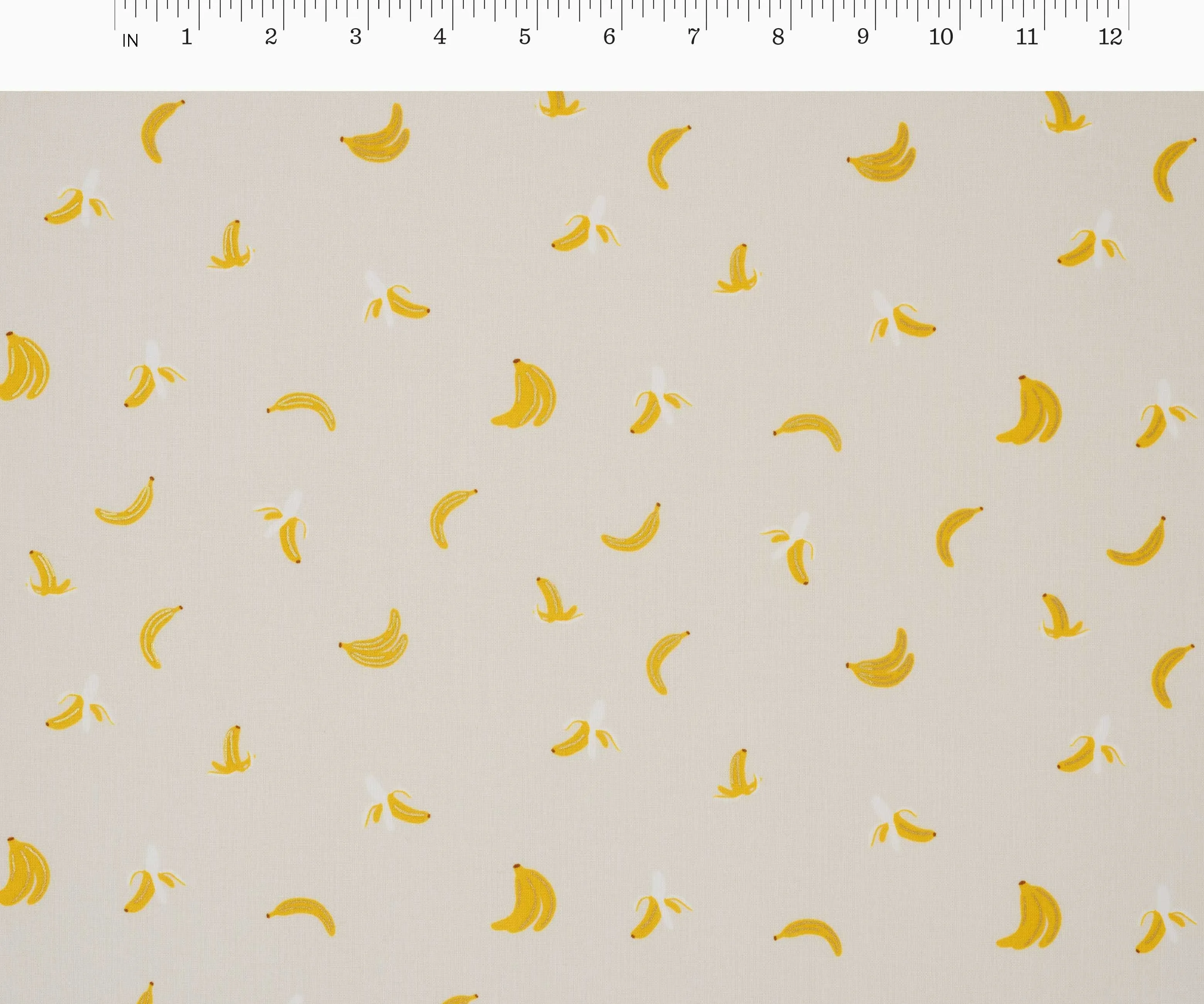 Bananas Cotton Metallic Fabric - Cream