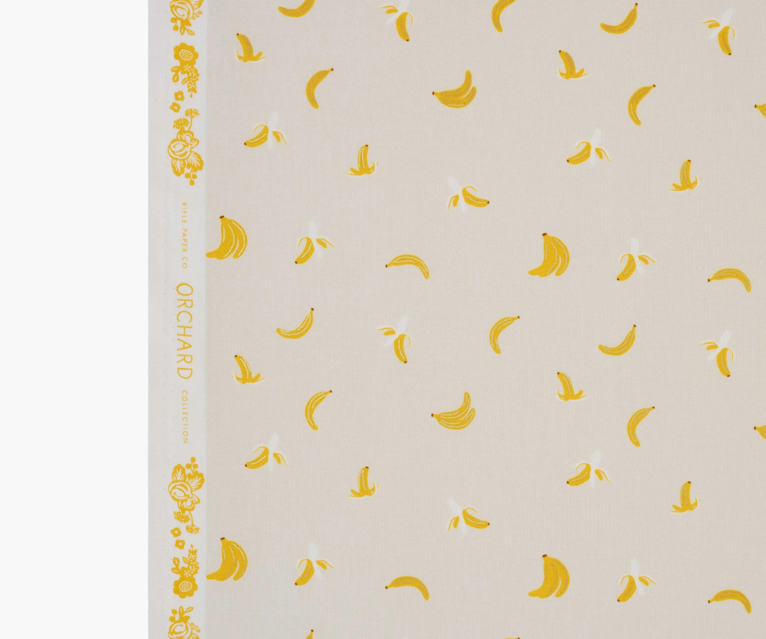 Bananas Cotton Metallic Fabric - Cream