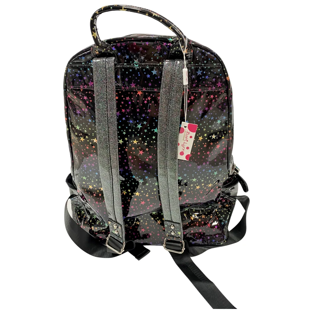 Bari Lynn Metallic Rainbow Stars Backpack