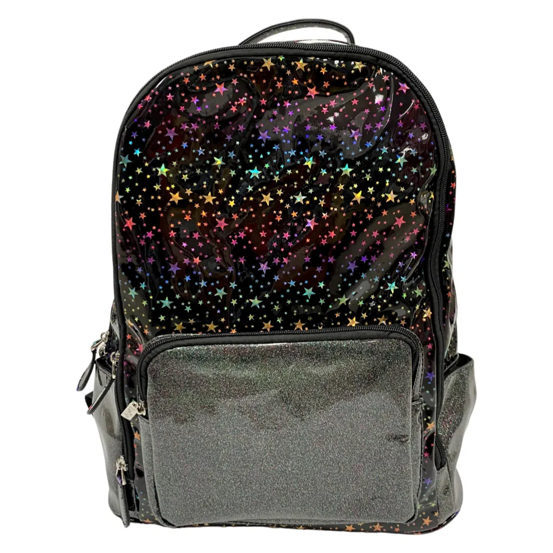 Bari Lynn Metallic Rainbow Stars Backpack