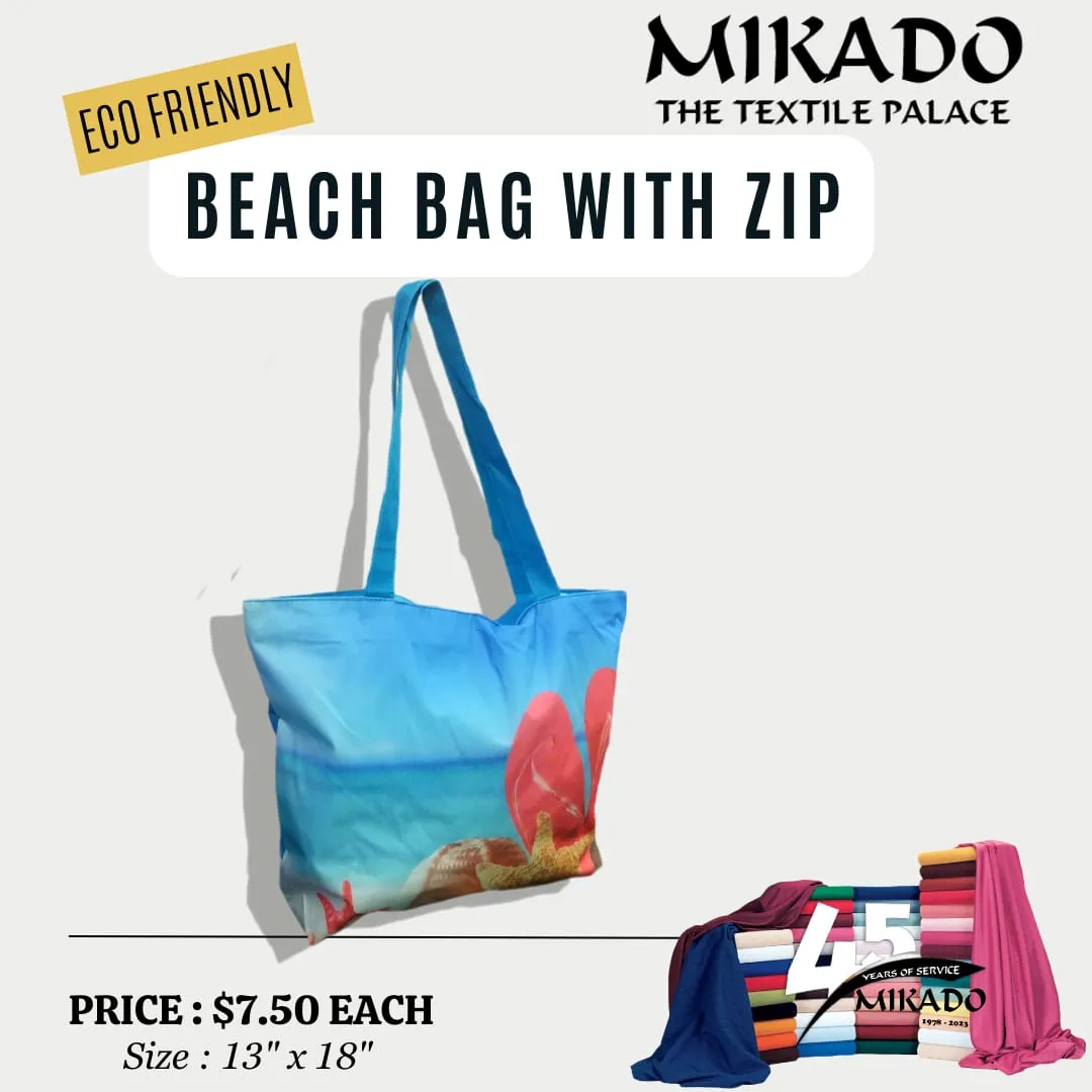 Beach Bag with Zipper