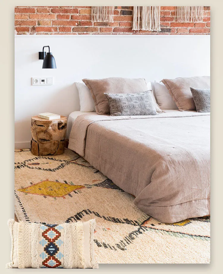 Beige Bohemian Pillow