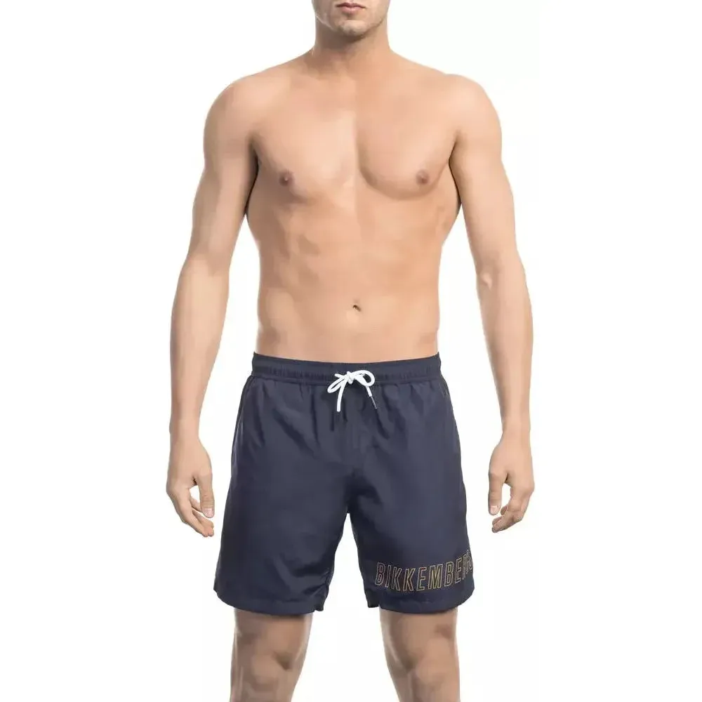 Bikkembergs Blue Polyester Men Swimwear