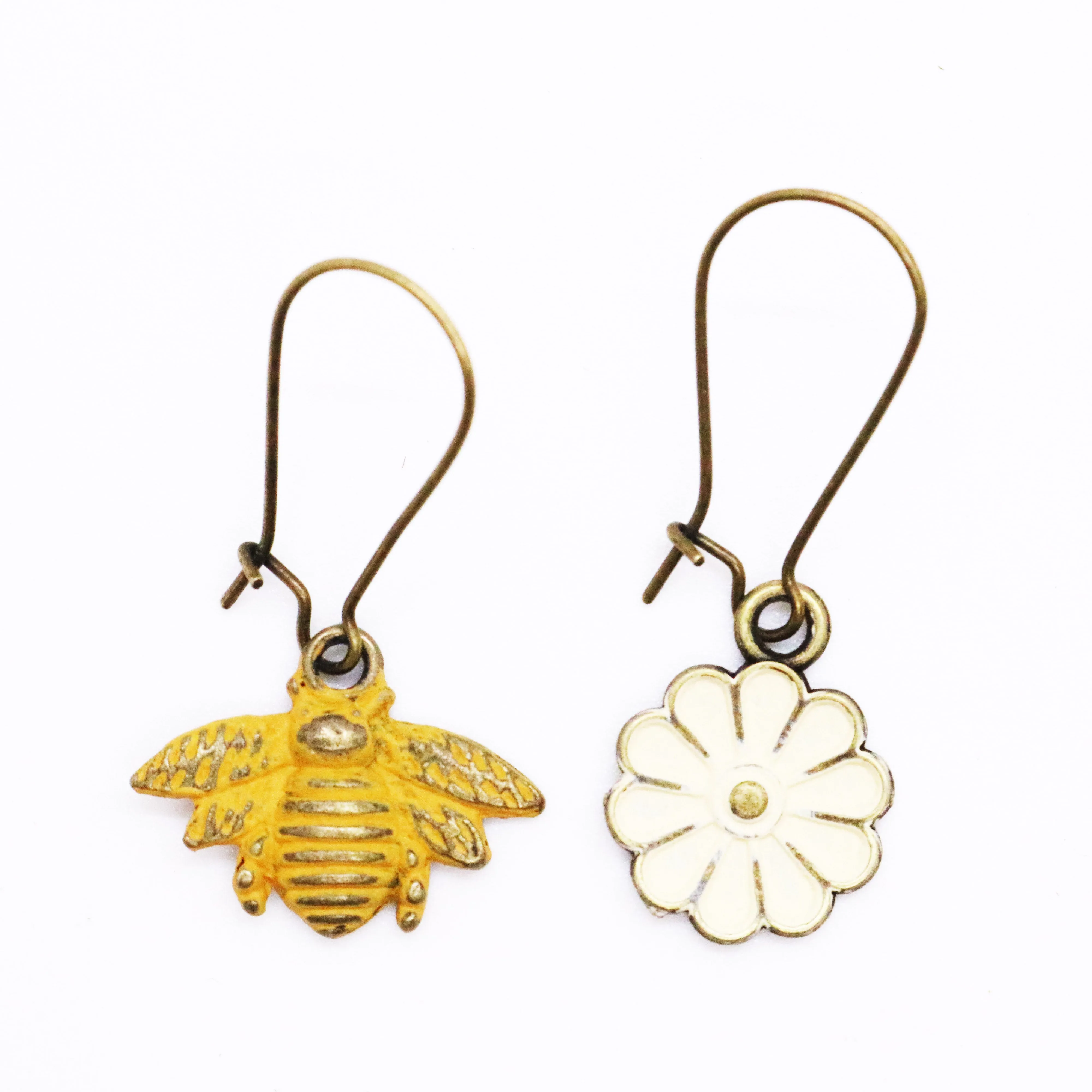 Birds and The Bees Mismatched Charm Earrings