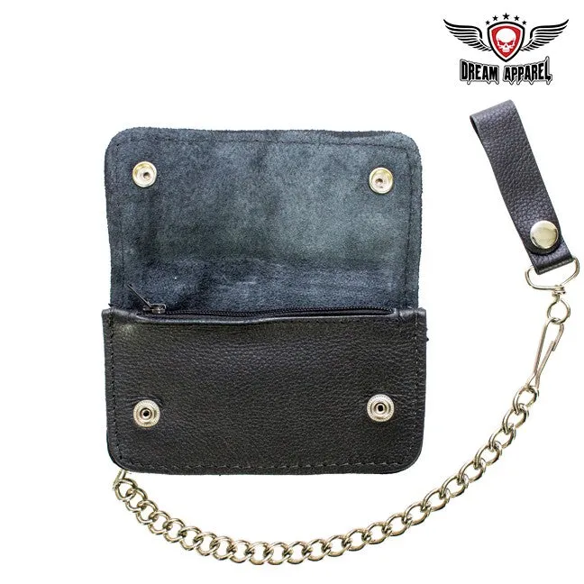 Black Biker Bifold Chain Wallet