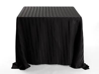 Black Stripe Polyester Tablecloth