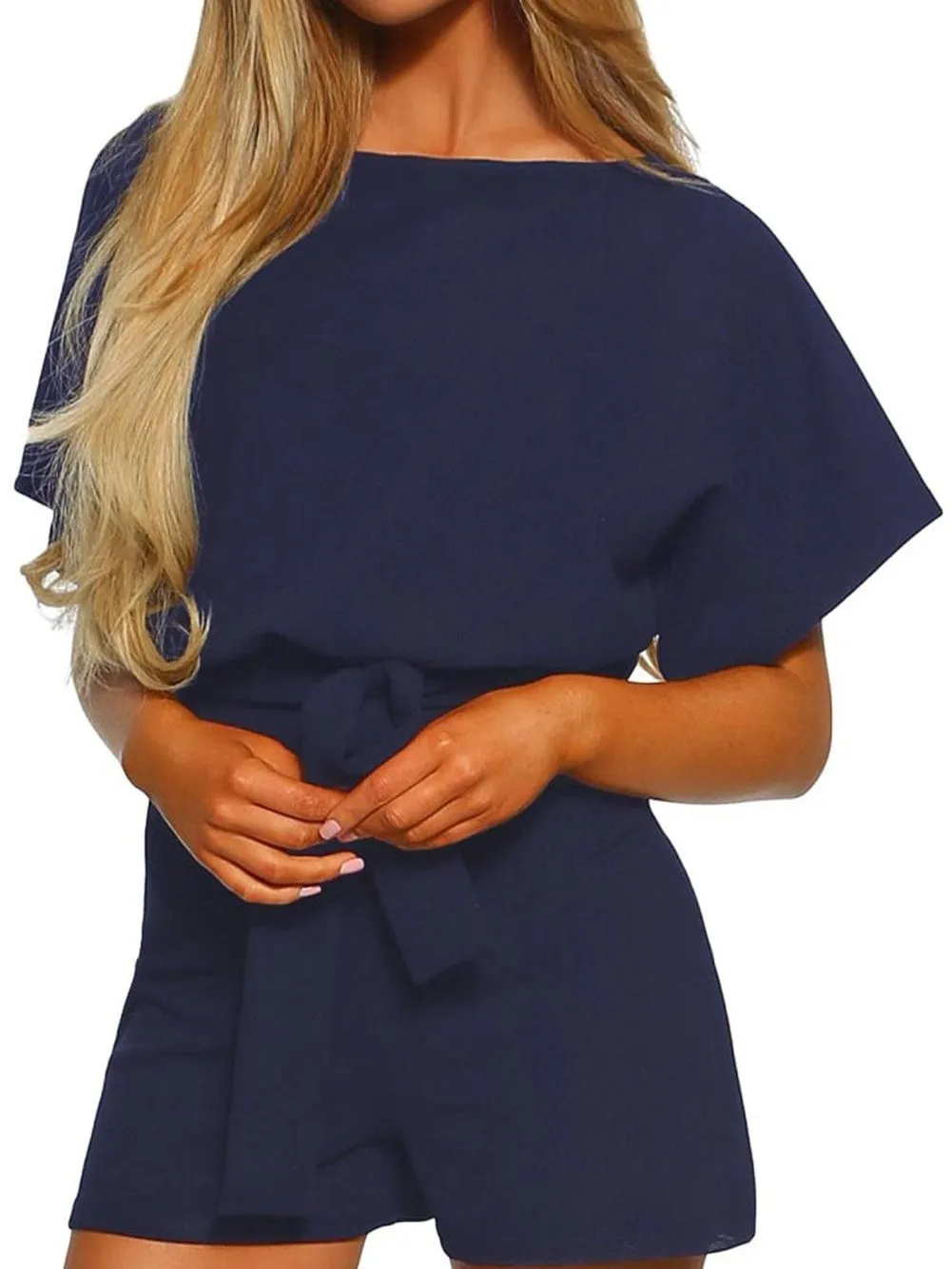 Blue Chic Belted Playsuit