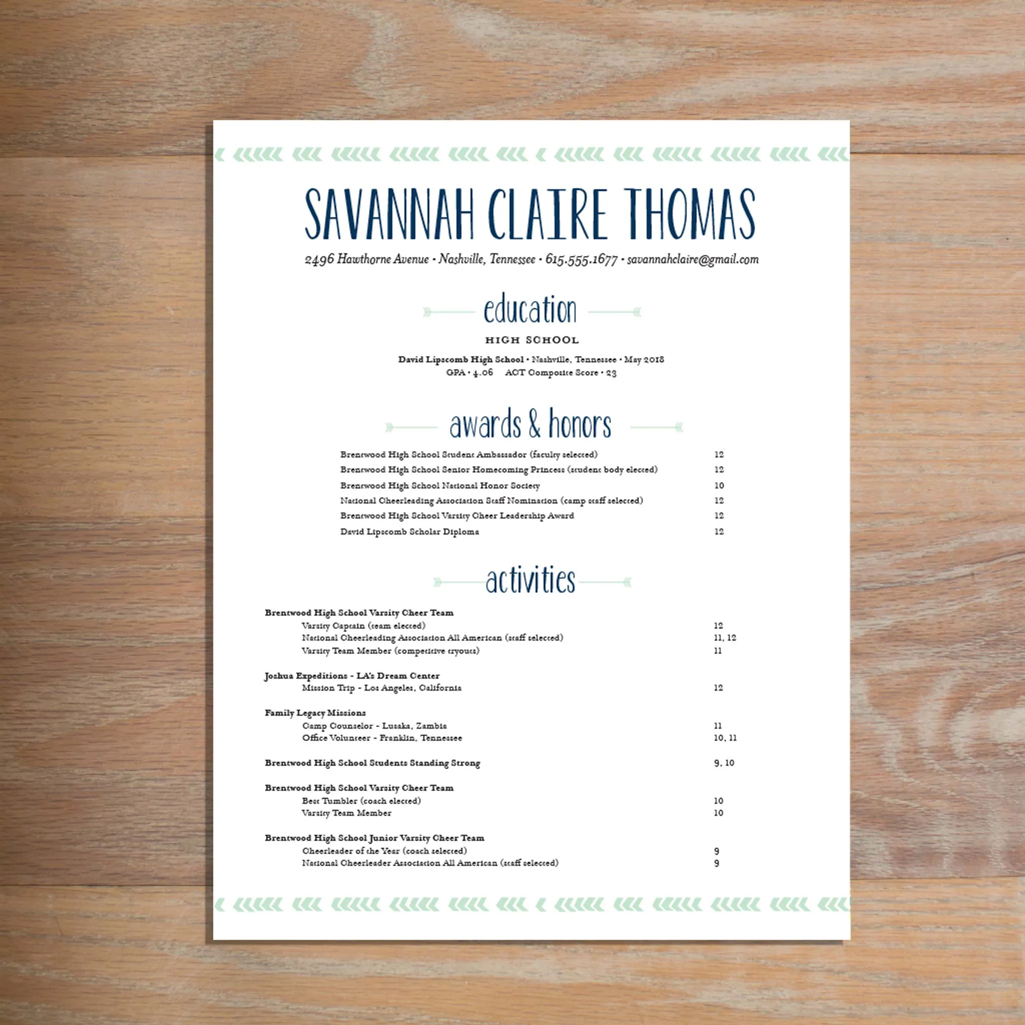 Boho Chic Custom Letterhead