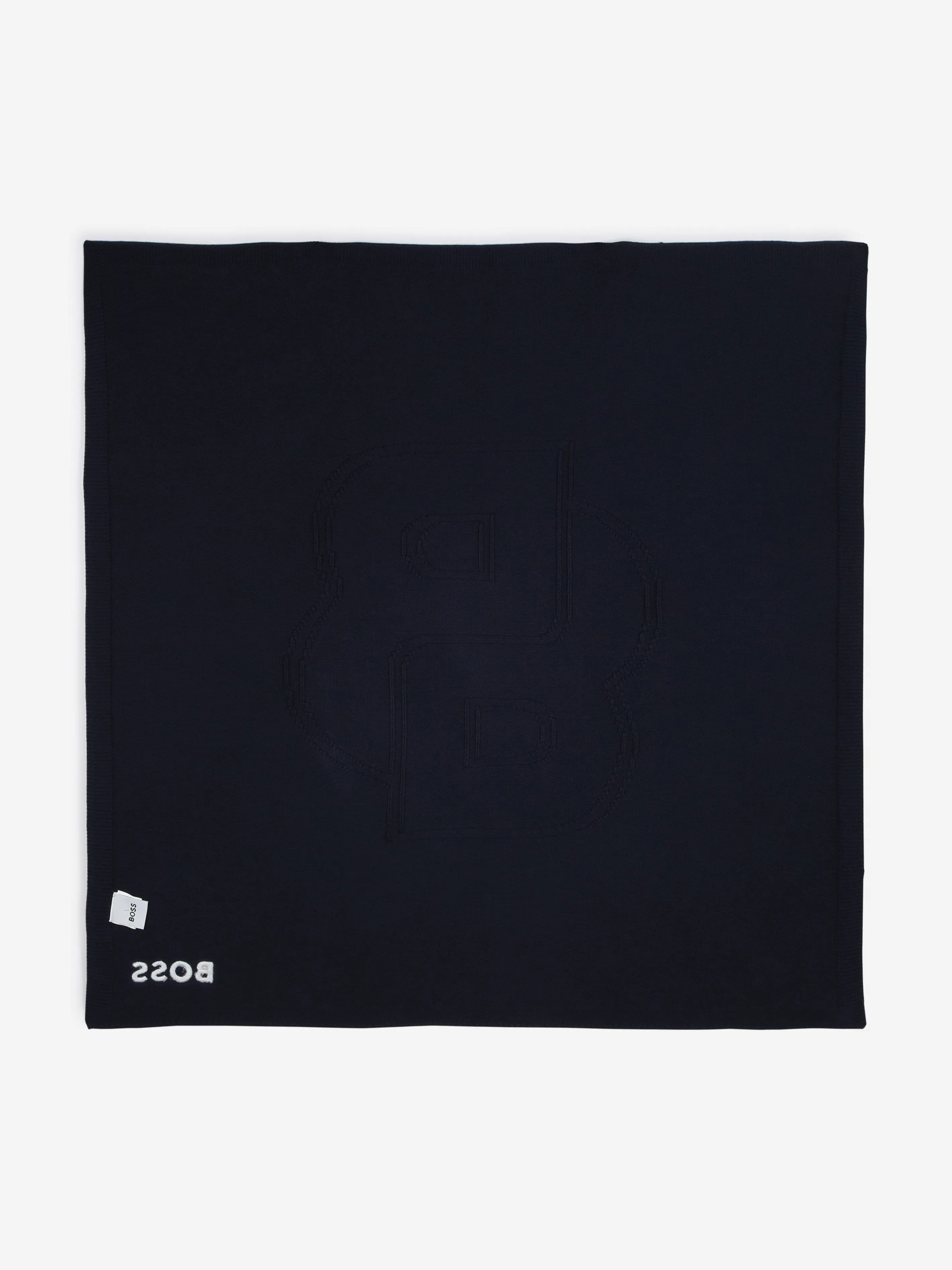 BOSS Baby Embroidered Logo Blanket in Navy