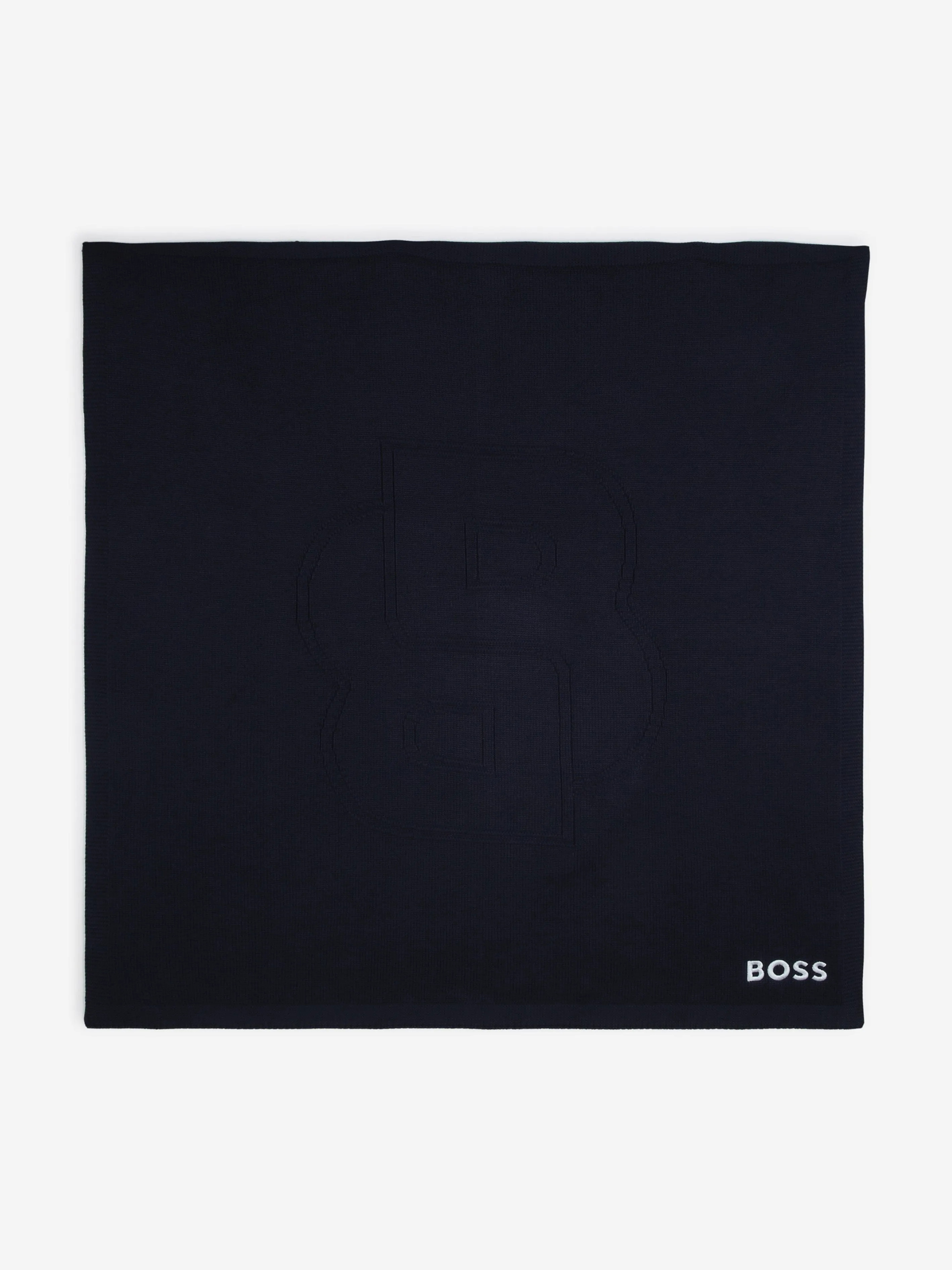 BOSS Baby Embroidered Logo Blanket in Navy