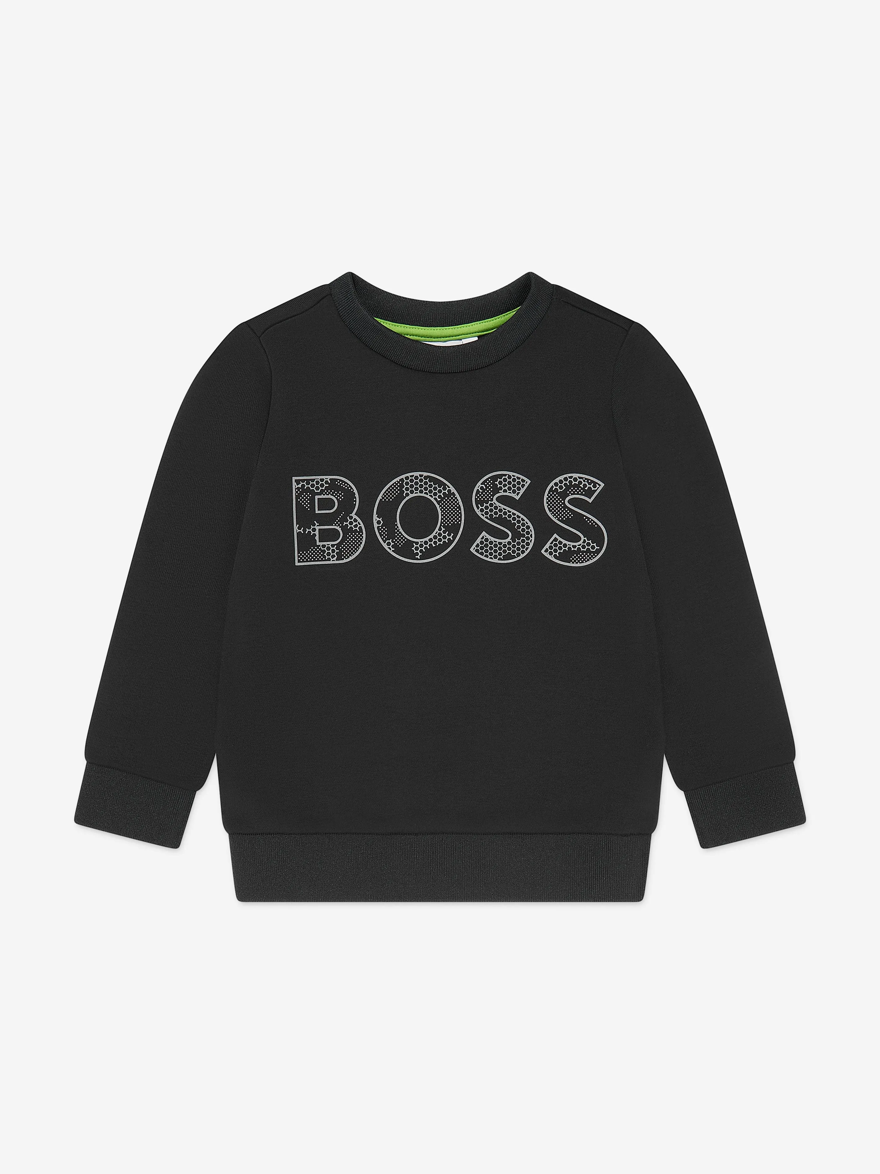 BOSS Boys Reflective Camouflage Logo Sweatshirt in Black