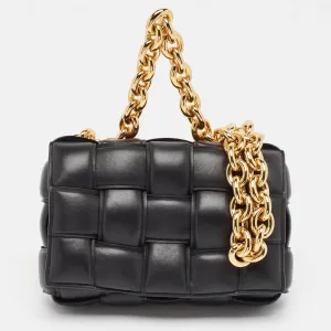 Bottega Veneta Black Padded Leather Cassette Chain Bag