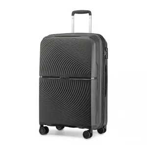 British Traveller 24 Inch Spinner Hard Shell Suitcase with TSA Lock - Lightweight & Durable in Black