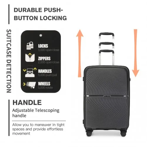 British Traveller 24 Inch Spinner Hard Shell Suitcase with TSA Lock - Lightweight & Durable in Black