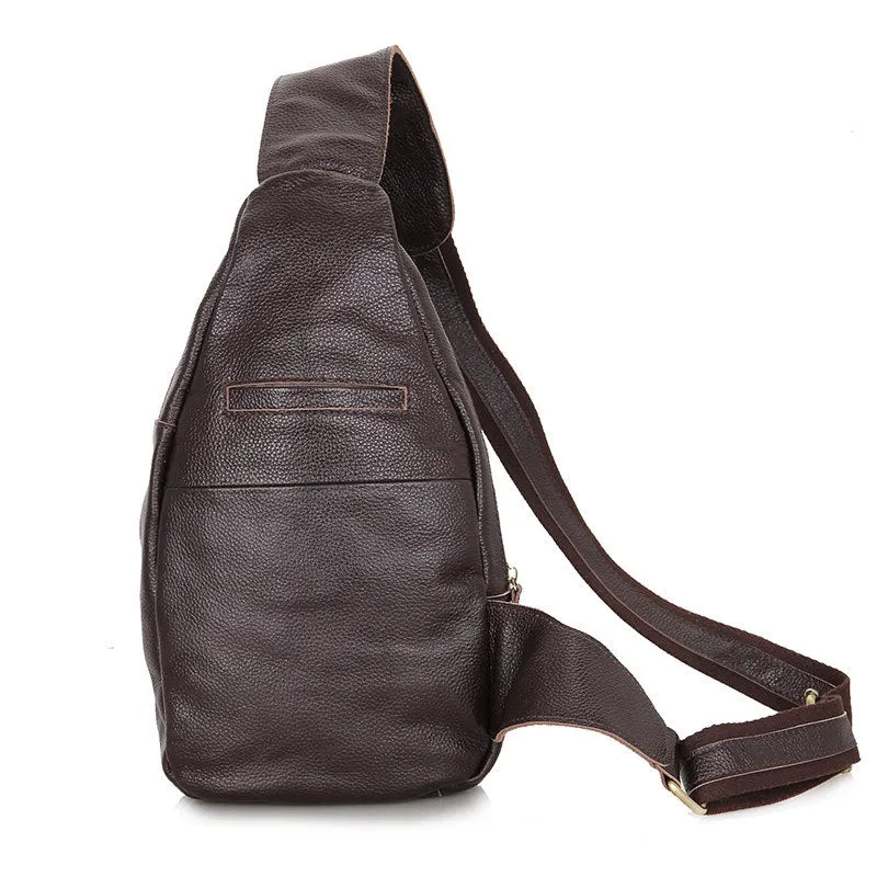 Brown Single Sling Shoulder Bag For Men