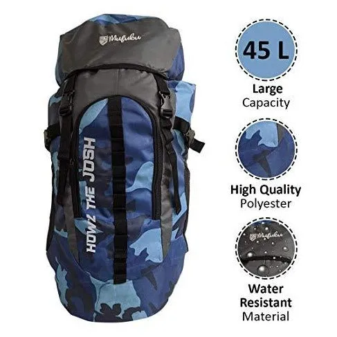 Camouflage 45 LTR Blue & Grey Rucksack