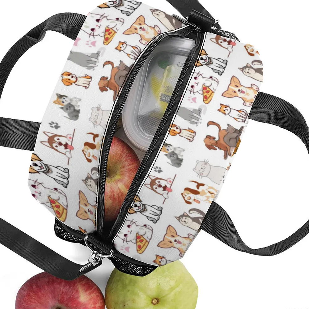 Cats & Dogs Insulated Lunch Bag with Handles & Shoulder Strap