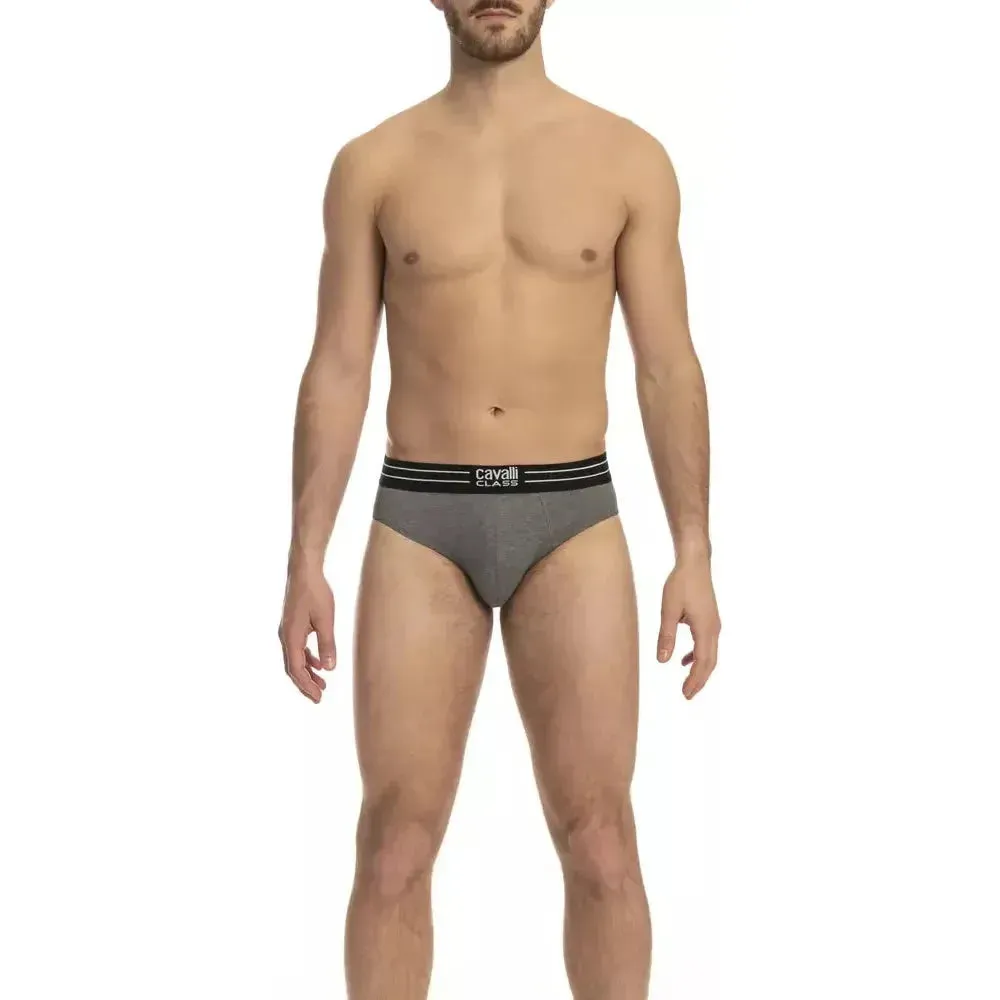 Cavalli Class Gray Cotton Men Underwear Pack