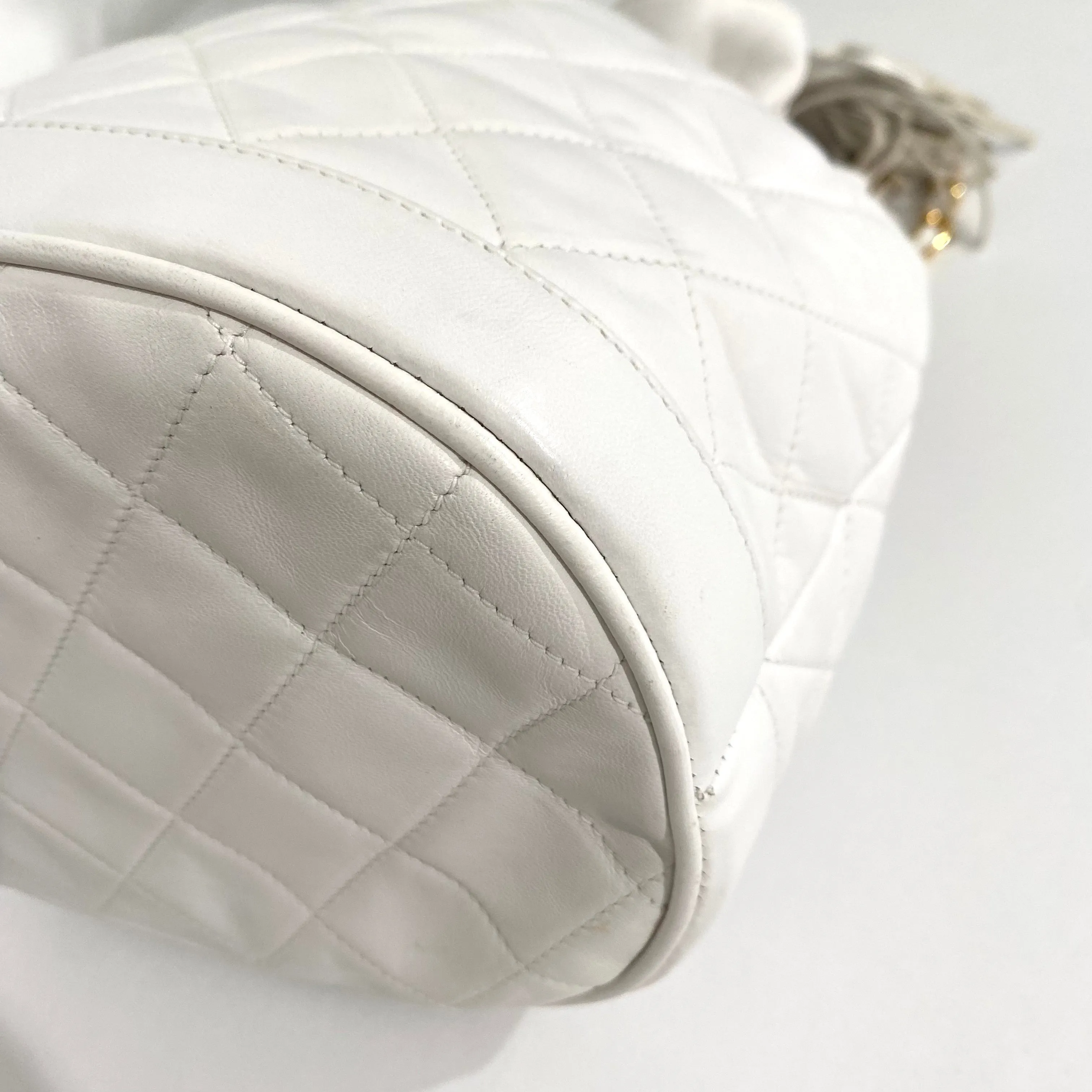 Chanel Vintage White Bucket Bag