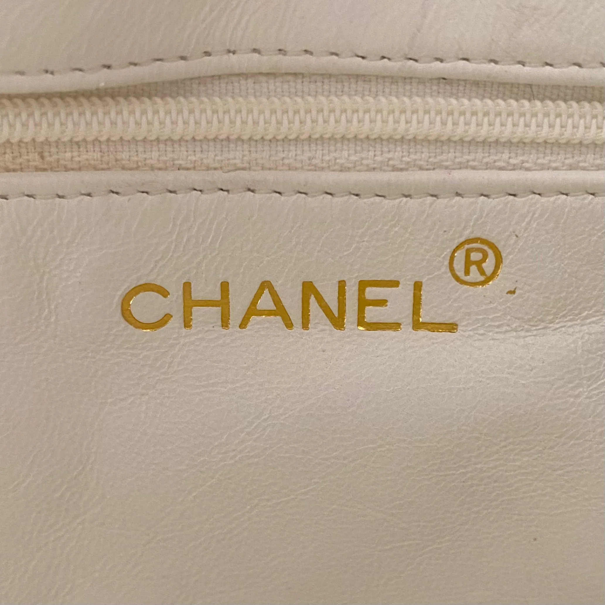 Chanel Vintage White Bucket Bag