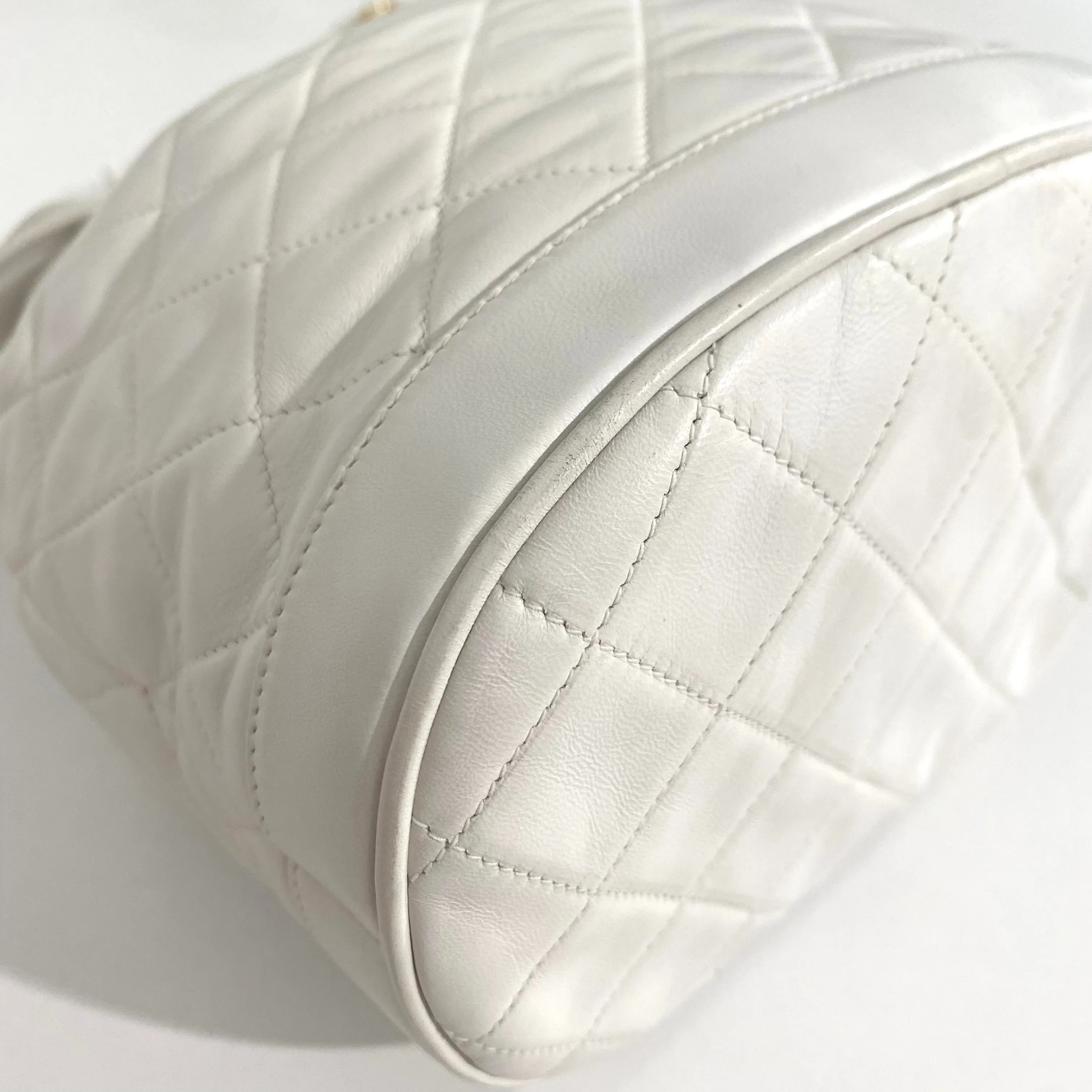 Chanel Vintage White Bucket Bag