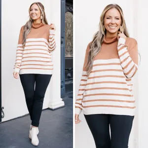 Chic Stripes Sweater, Copper