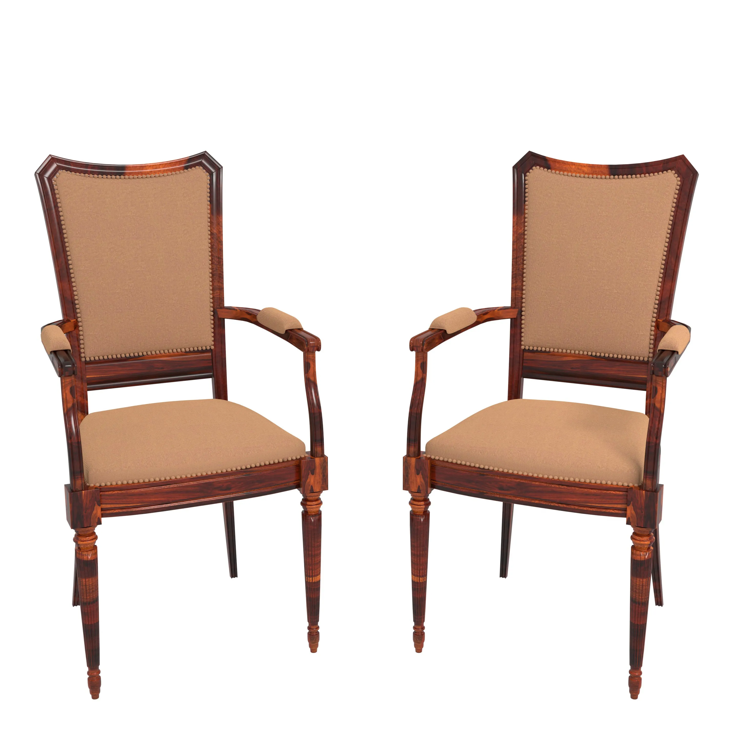 Classic Orient Style Wooden Vintage Handmade Chair Set of 2