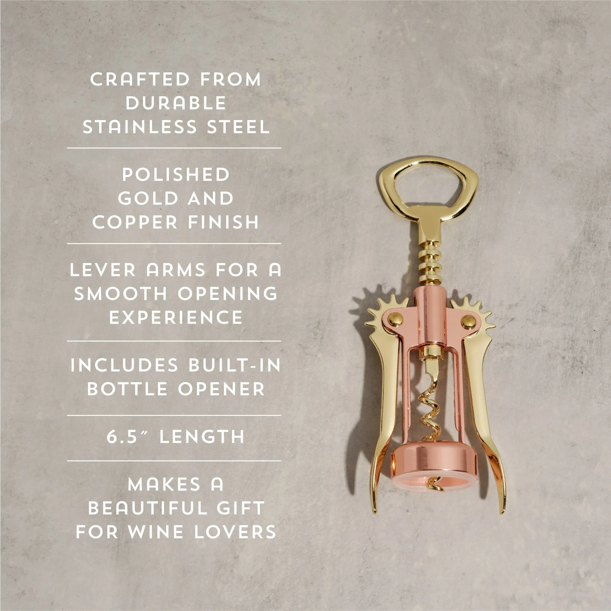 Copper and Gold Winged Corkscrew